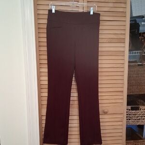 Versatile Stretch Ponte Knit Maroon Boot Cut Pullon Pants MT